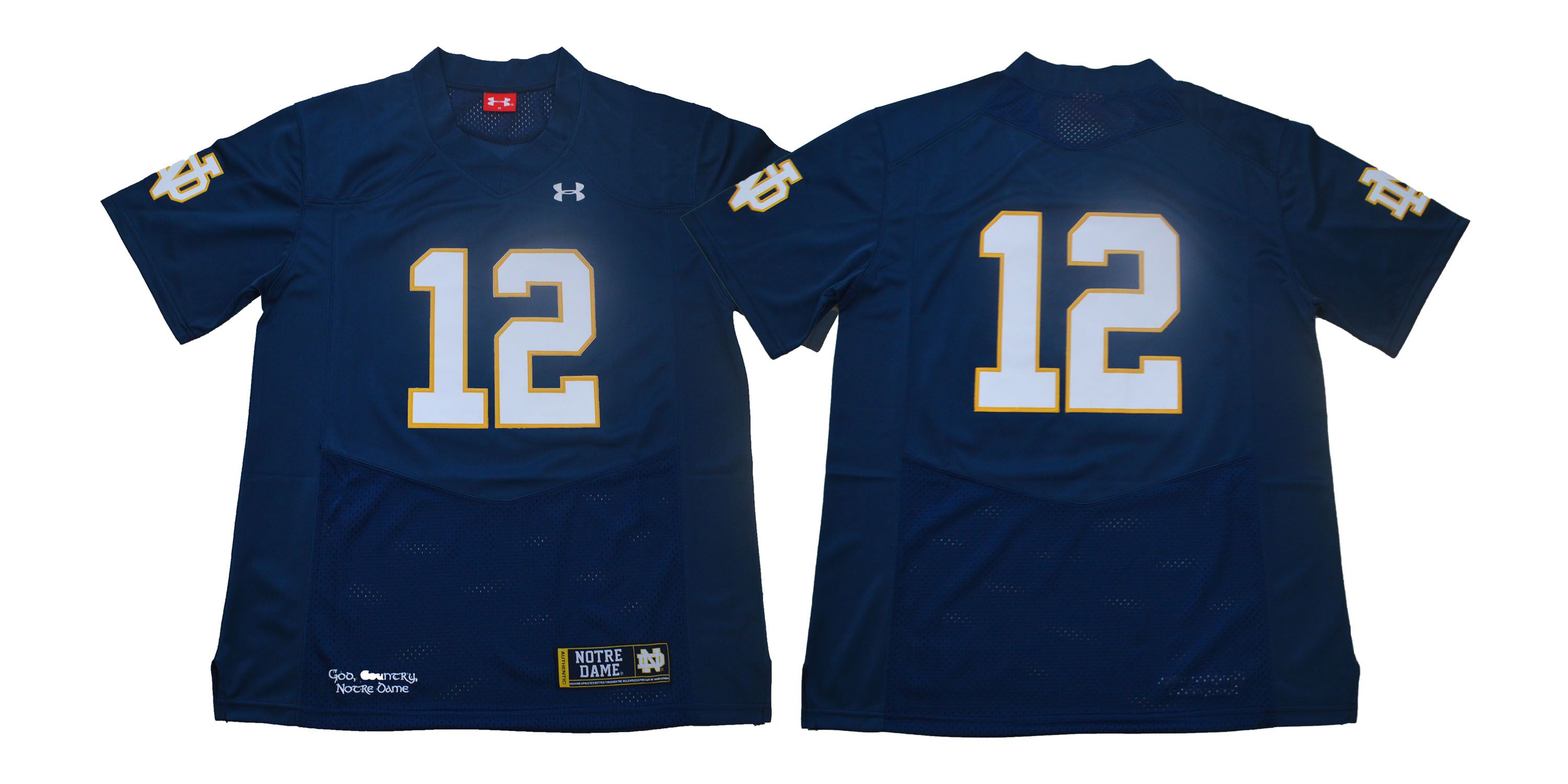 Men Norte Dame Fighting Irish #12 No name Dark Blue Stitched NCAA Jersey